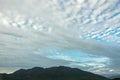 Magic sky and clouds with mountains at the morning