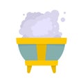 Magic smoke bowl icon, flat style