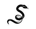 Magic snake in boho style with moon. Mystical symbol in a trendy minimalist style. Esoteric vector illustration Royalty Free Stock Photo