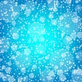 Magic snowfall in the forest. Modern background for New Year and Christmas. Winter landscape with snow and snowflakes Royalty Free Stock Photo