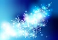 Snowflakes on horizontal festive background Royalty Free Stock Photo