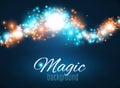 Magic Space. Fairy Dust. Infinity. Abstract Universe Background. Blue Background and Shining Stars. Royalty Free Stock Photo