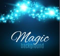 Magic Space. Fairy Dust. Infinity. Abstract Universe Background. Blue Background and Shining Stars. Royalty Free Stock Photo