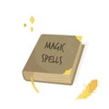 Magic Spells old wizard book. Vector illustration