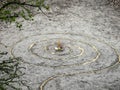 Magic spiral works wicca altar. Pagan religion. Royalty Free Stock Photo