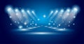 Magic Spotlights with Blue rays Royalty Free Stock Photo