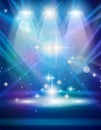 Magic Spotlights with Blue rays Royalty Free Stock Photo