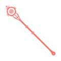 Living coral magic staff isolated on white background. Wizard Items. Vector Illustration for Your Design, Game, Card, Web.