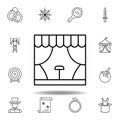 magic stage building outline icon. elements of magic illustration line icon. signs, symbols can be used for web, logo, mobile app