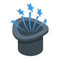 Magic star hat icon isometric vector. Top magician Royalty Free Stock Photo