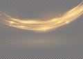 golden blur trail wave, wavy line of light speed Royalty Free Stock Photo