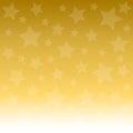 Magic stars descending on yellow fading background, vector illustration
