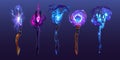 Magic staves with vfx of spells