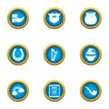 Magic style icons set, flat style Royalty Free Stock Photo