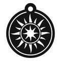 Magic sun medallion icon, simple style