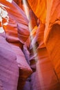 Magic sunbeam in multi-colored Antelope canyon Royalty Free Stock Photo