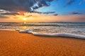 Magic sunrise over sea. Royalty Free Stock Photo