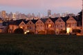 The magic sunset in Alamo Square Royalty Free Stock Photo