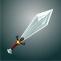 Magic sword. Antique weapon. Cartoon illustration. Game Royalty Free Stock Photo