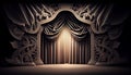 Magic theater stage red curtains Show Spotlight Royalty Free Stock Photo