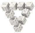 The magic triangle of dice Royalty Free Stock Photo
