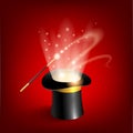 Magic trick glow tophat Royalty Free Stock Photo