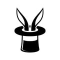 Magic Trick Rabbit in Wizard Hat Icon. Vector Royalty Free Stock Photo