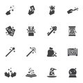 Magic tricks vector icons set Royalty Free Stock Photo