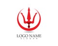 Magic trident red logo and symbols template vector