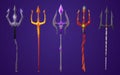 Magic trident weapon cartoon isolated vector icon Royalty Free Stock Photo