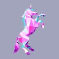 Magic Unicorn in Low Poly style . Vector geometric polygonal illustration