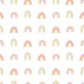 Cute Rainbow Seamless Pattern. Macrame gouache art.