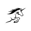 Magic unicorn silhouette, Stylish icons,vintage, background, horses tattoo. Hand drawn unicorn vector illustration, outline black Royalty Free Stock Photo