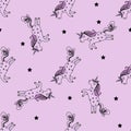 Magic unicorns seamless pattern