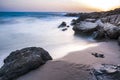 Magic view on the sea in greece during sunset