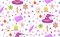 Seamless pattern voodoo magic doodle style Vector illustration Royalty Free Stock Photo