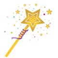 Magic wand with coloured stars