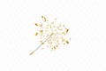 Magic wand with confetti isolated on transparent background. Golden ribbons. Festive vector illustration Royalty Free Stock Photo