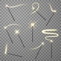 Magic wand fairytale illuminated sparkle stick illusion imagination tool set realistic vector Royalty Free Stock Photo
