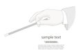 Magic wand. Hand holding a wand on a white background. Royalty Free Stock Photo