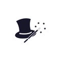 Hat Magic wand icon vector logo design template Royalty Free Stock Photo