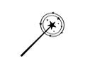 Magic Wand, Magician Stick Wizard Icon Vector Logo Template Illustration Design