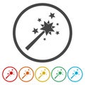 Magic wand ring icon, color set Royalty Free Stock Photo