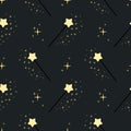 Magic wand seamless pattern background illustration Royalty Free Stock Photo