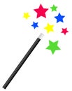 Magic wand and stars Royalty Free Stock Photo