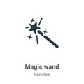 Magic wand vector icon on white background. Flat vector magic wand icon symbol sign from modern fairy tale collection for mobile Royalty Free Stock Photo