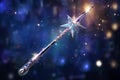 magic wand a wand with sparkles and a star at the tip Royalty Free Stock Photo
