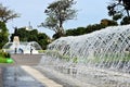 The Magic Water Circuit - park with a series of different fountains in Lima, Peru - fountain water splash.drops,jet,water splash. Royalty Free Stock Photo