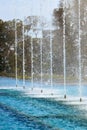 The Magic Water Circuit - park with a series of different fountains in Lima, Peru - fountain water splash.drops,jet,water splash. Royalty Free Stock Photo