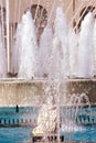 The Magic Water Circuit - park with a series of different fountains in Lima, Peru - fountain water splash.drops,jet,water splash. Royalty Free Stock Photo